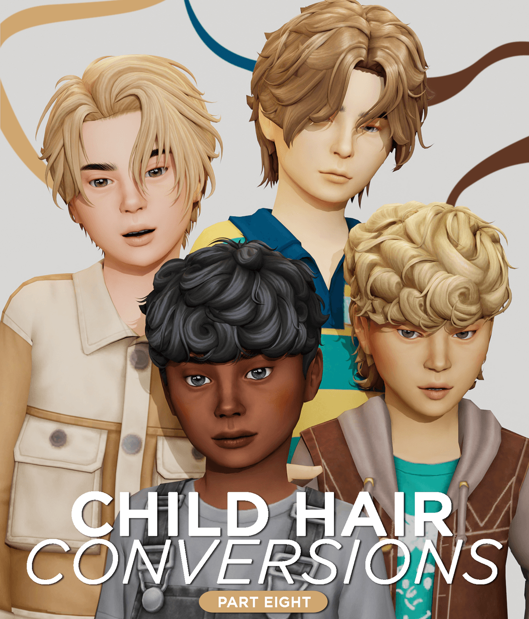 Скриншот мода Набор причесок для мальчиков Child Hair Conversions Pt.8
